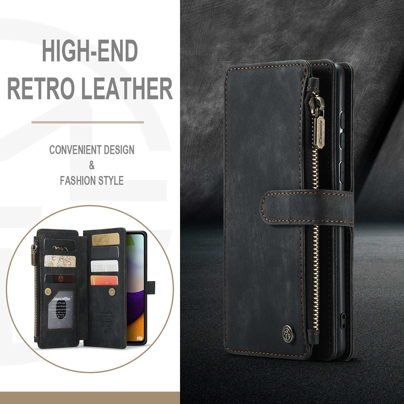 Cena Odwróć Skórzane Luksusowe Etui Do Samsung Galaxy A52 Fundas Couqe Portfel Etui Hoesje Pokrywy Telefonów Pyłoszczelna Magnetyczny Posiadacz Karty Capa