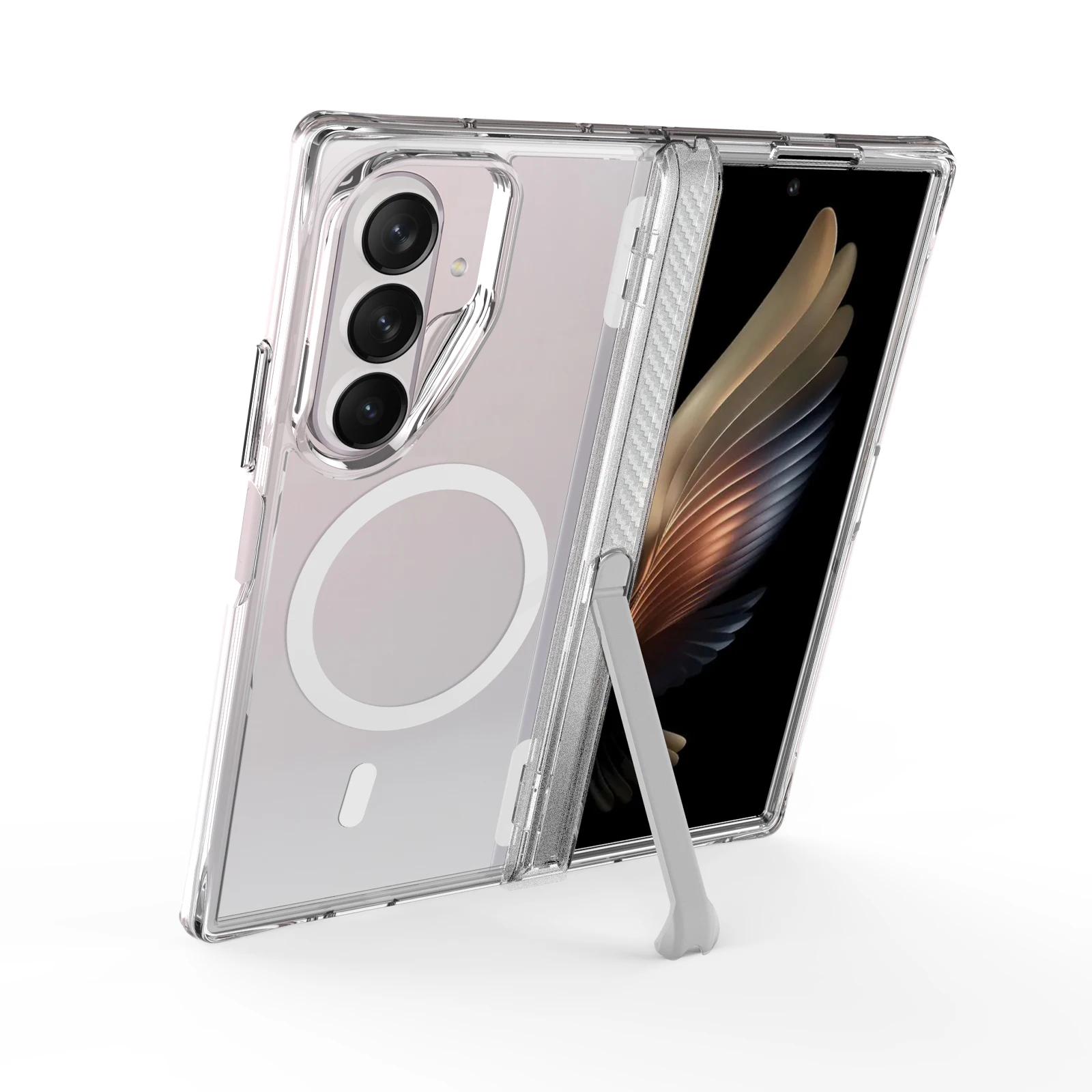 Фото Магнитный прозрачный чехол-держатель ‌   для Samsung Z Fold8 Ультра-противоударный чехол с поддержкой Magsafe, защита шарнира от пожелтения, тонкий чехол №1