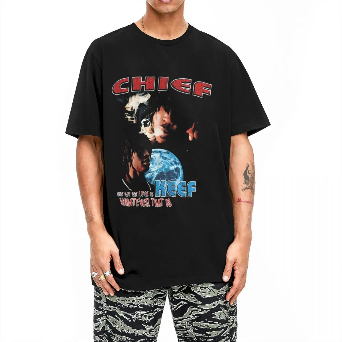 Men Women Hip Hop Chief Keef Rapper T Shirts Merch 100% Cotton Clothing Vintage Short Sleeve Tee Shirt Gift Idea Shirts images - 6