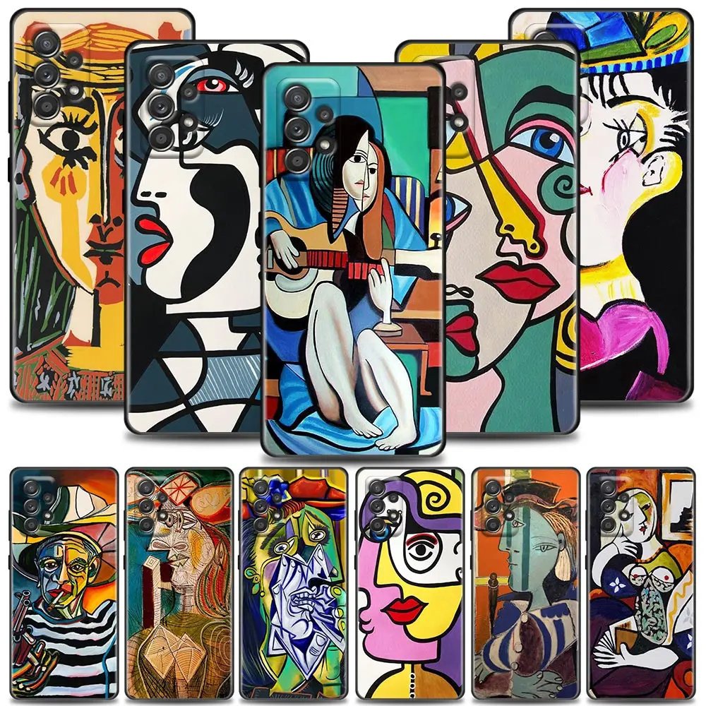 

Phone Case For Samsung Galaxy A72 A52 A53 A71 A51 A42 A41 Note 20 Ultra 8 9 10 Plus 5G Cases Cover Abstract Art Painting Picasso