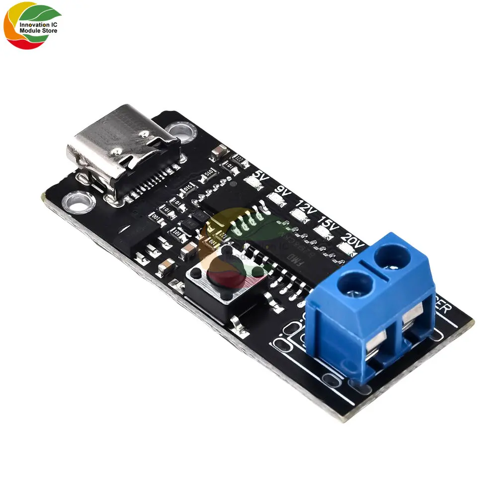 

100W 5A USB Type-C QC Decoy Trigger Board 5V 9V 12V 15V 20V Output PD 2.0 3.0 Trigger Adapter Cable Connection Polling Detector