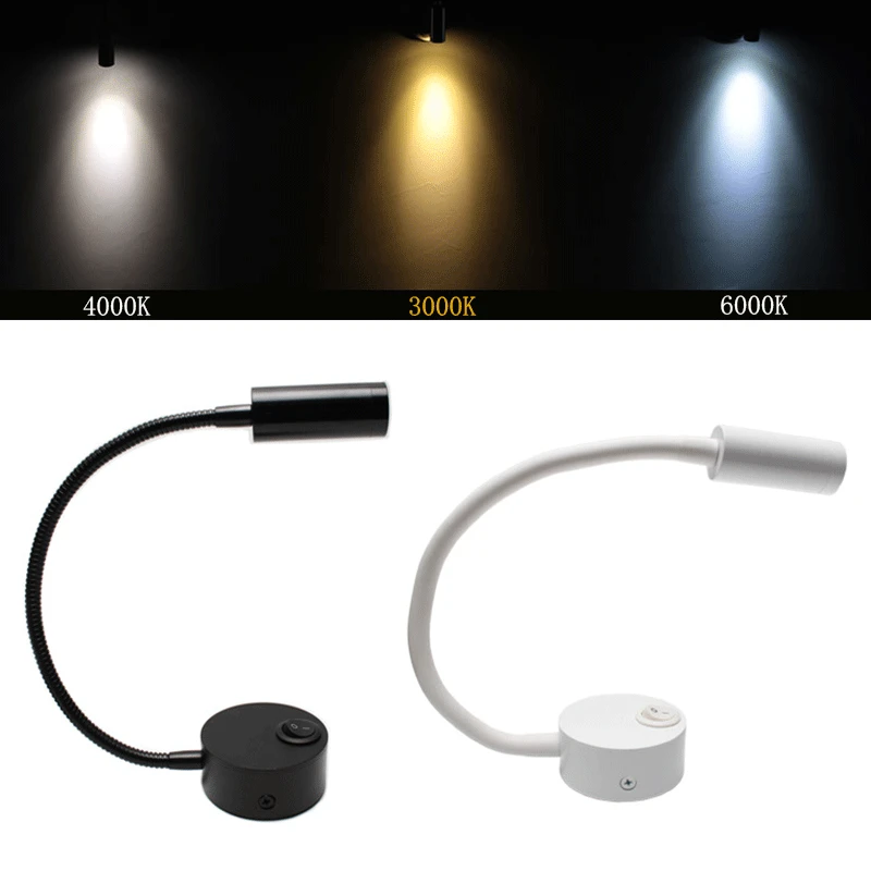 

Spot Light Lamp Book Wall Fixtures Lamp Reading Night Bending Warm Cord White Variable Bedside