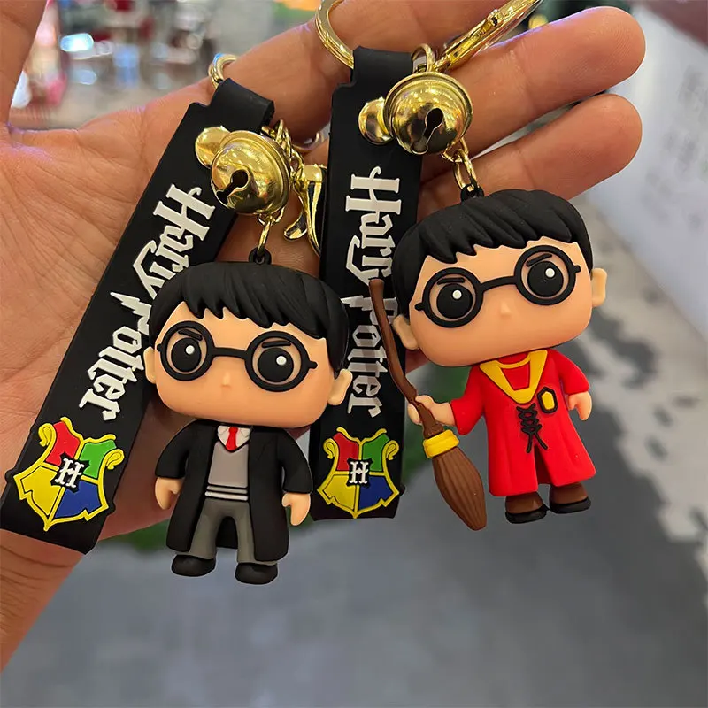 

Newest Harried Q Style PVC Keychain Potters Hermione Malfoy Ron Voldemort Snape Party Key Ring Keychains Bag Pendant Gifts