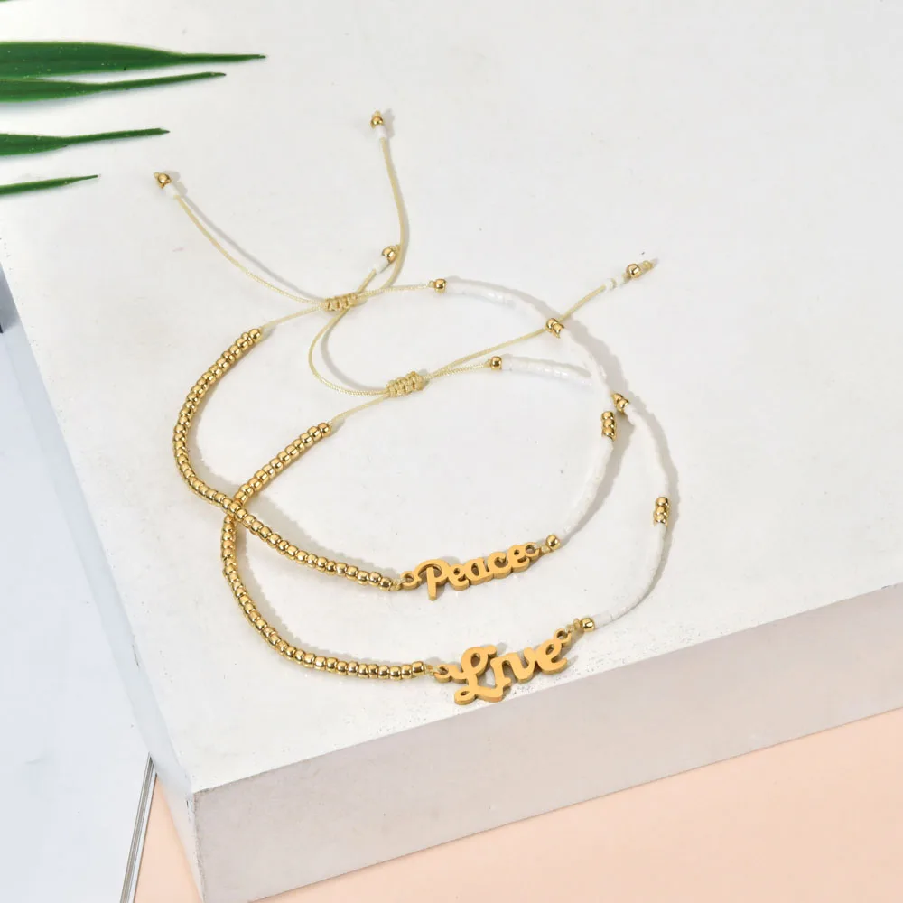 

ZMZY Letter Bracelet Fashion Jewelry Miyuki Handmade Pulseras Love Dream Dangle Bracelets for Women Wholesale