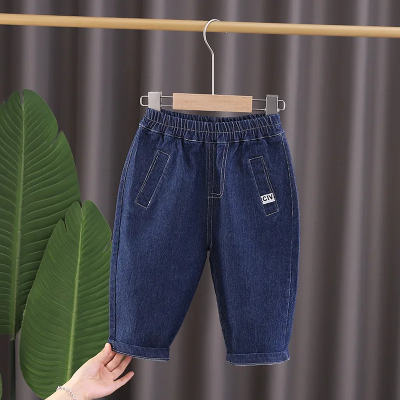 

Spring Autumn Clothing Baby Casual Loose Jeans Girl Children Pockets Fashion Denim Pants Kid Boy Cotton Solid Casual Trousers