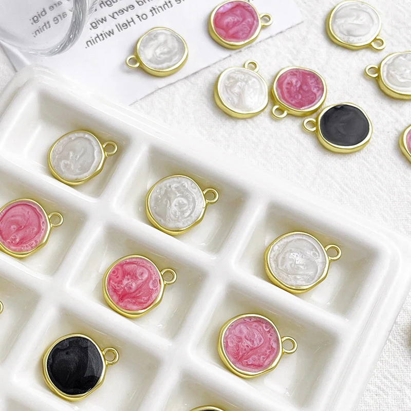 

10 шт., эмалированная подвеска в форме диска