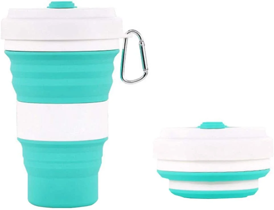 

New Silicone Collapsible Travel Cup - Folding Camping Cup with Lids - Expandable&Portable