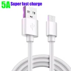 Заводская розетка, 5 А, быстрая зарядка, белый, черный Usb-кабель, Тип C, провод, зарядное устройство, кабель Micro Usb C для Huawei, Sumsang, Xiaomi