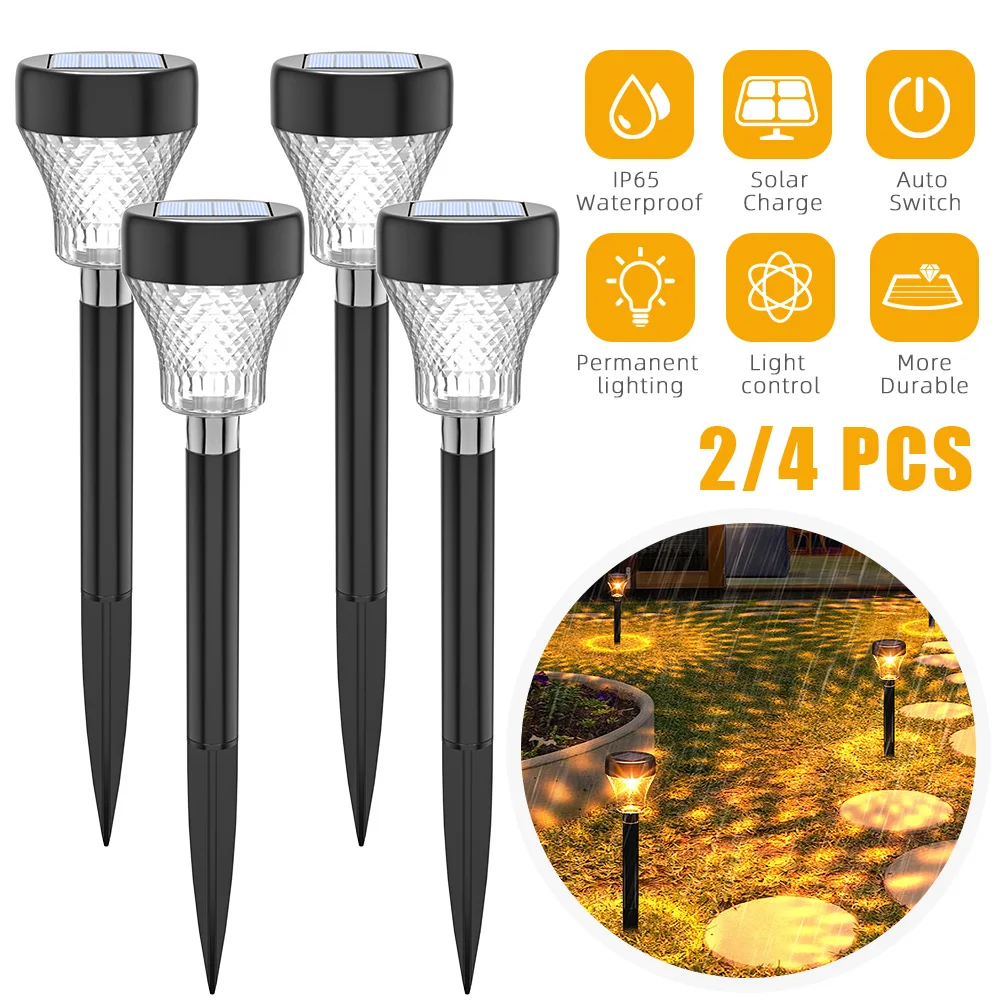 

2/4pcs Led Solar Pathway Lights IP65 Waterproof Outdoor Solar Lamp for Garden Landscape Yard Patio Driveway Walkway Lighting