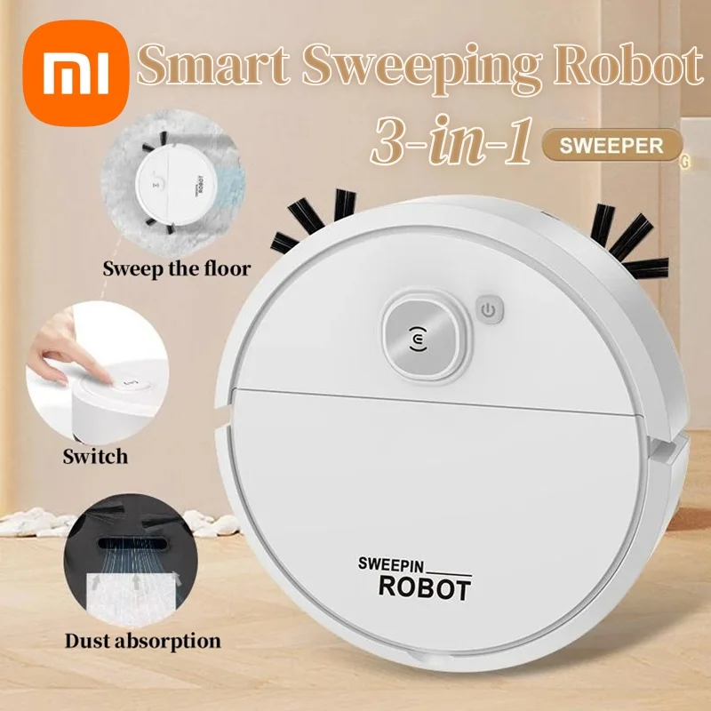 Фото Умный подметальный робот Xiaomi, бытовой пылесос 3-в-1, умная машина для уборки, пылесос, 5000 Па, всасывание, бытовая техника №1