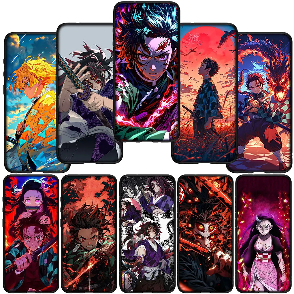 Kokushibo Nezuko Tanjirou убийца демонов чехол для OPPO A17 A15 A16 A12 A53 A54 A57 A78 A79 A58 A38 A98 A94 A92 A96 A74 A95 A77
