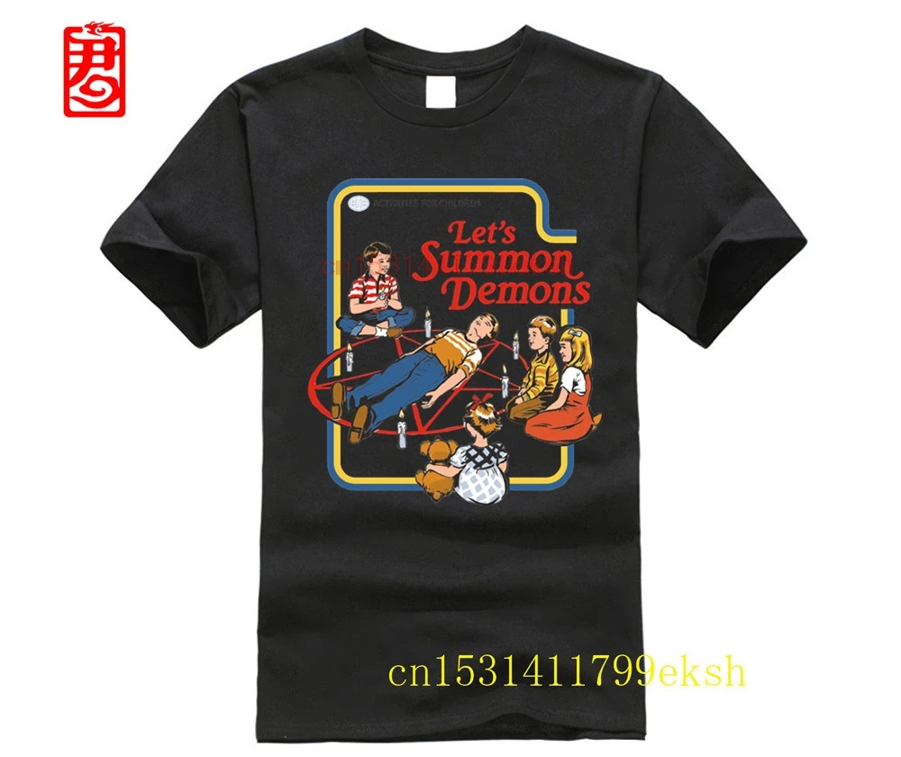 

Новая футболка с надписью Let's Summon Demons, оригинальный Топ с коротким рукавом и принтом