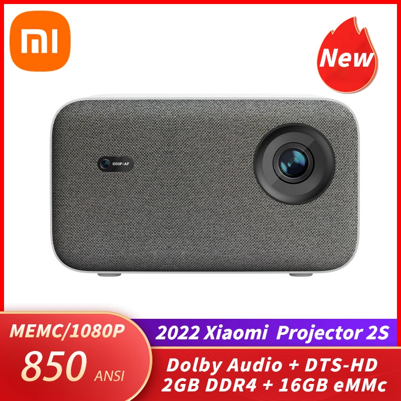 

2022 Xiaomi Projector 2S Full HD 1920*1080P 850 ANSI Lumens 2G+16G MEMC Autofocus Correction WIFI Bluetooth 5.0 Android Beamer