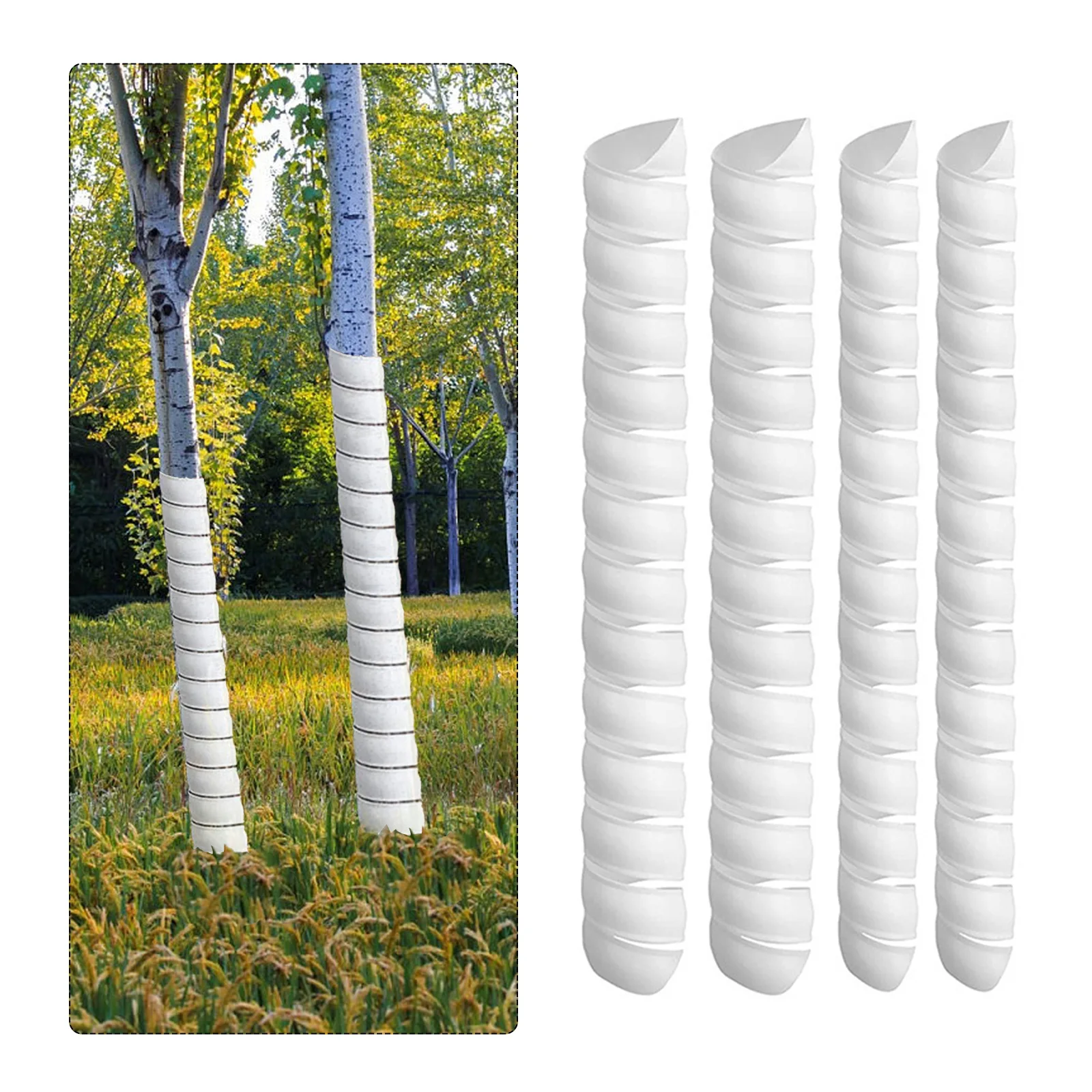 2pcs/4pcs Plant Tree Trunk Protector Weather Proof Plastic Guard Cover Plant Protection Tools Garden Accessories