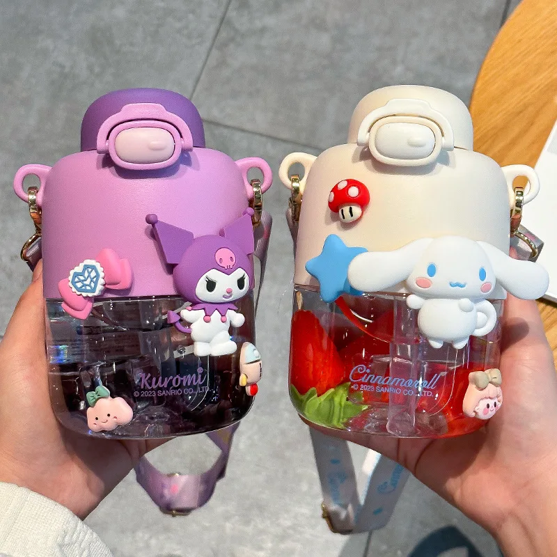 

Plastic Cup Cinnamon Dog Children's Straw Cup Kulomi Cute Summer Accompanying Cup Cute Water Bottle
