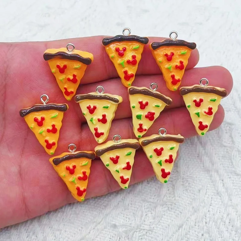 10 шт. милые треугольные подвески из полимерной смолы для пиццы и еды сделай сам