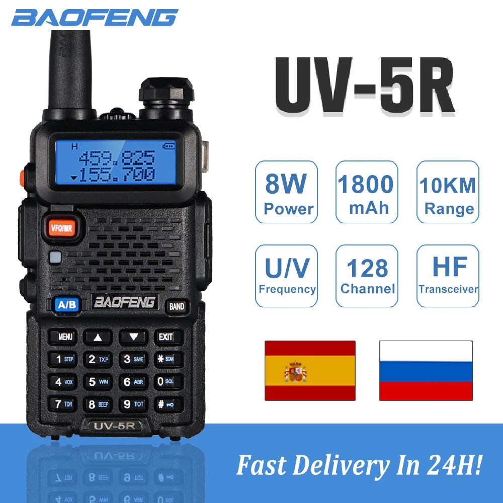 

Baofeng UV 5R Walkie Talkie Real 8W/5W U/VHF Two-Way Radio Comunicador UV5R Portable Ham Dual Band FM Transceiver Amateur 10 KM