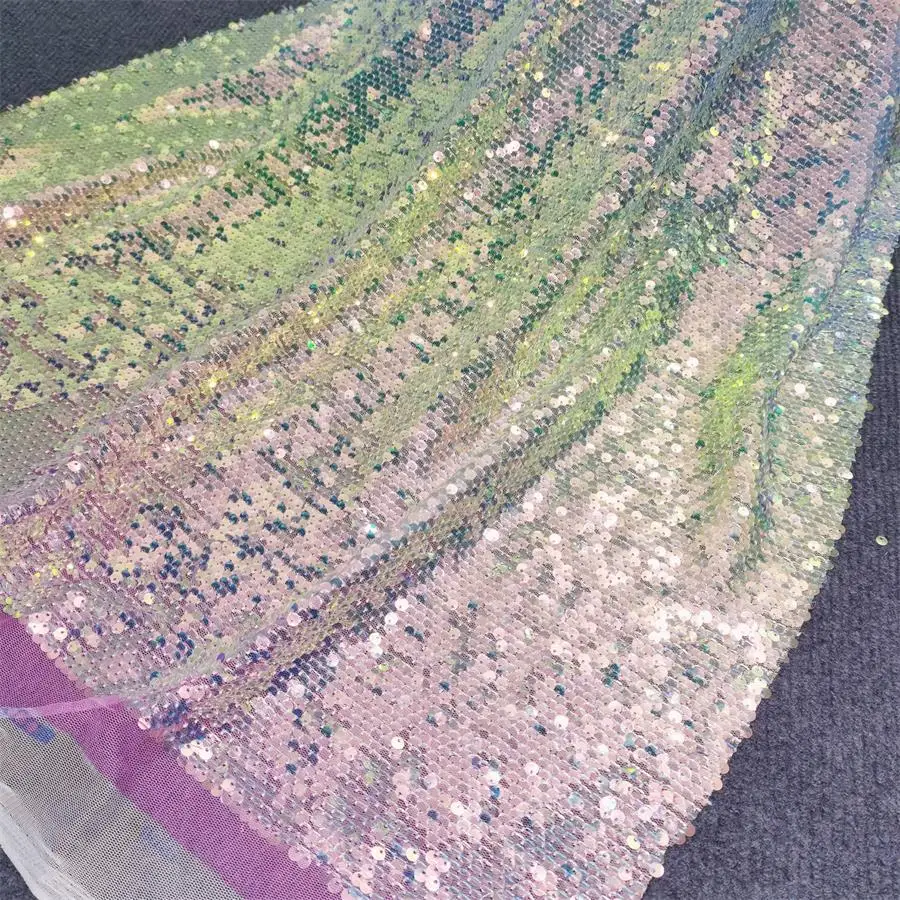 

Fabric Cloth Mermaid Skrit Sequin Lace Fabric Large Wholesale Illuminant Fish Scale Colored For Sewing