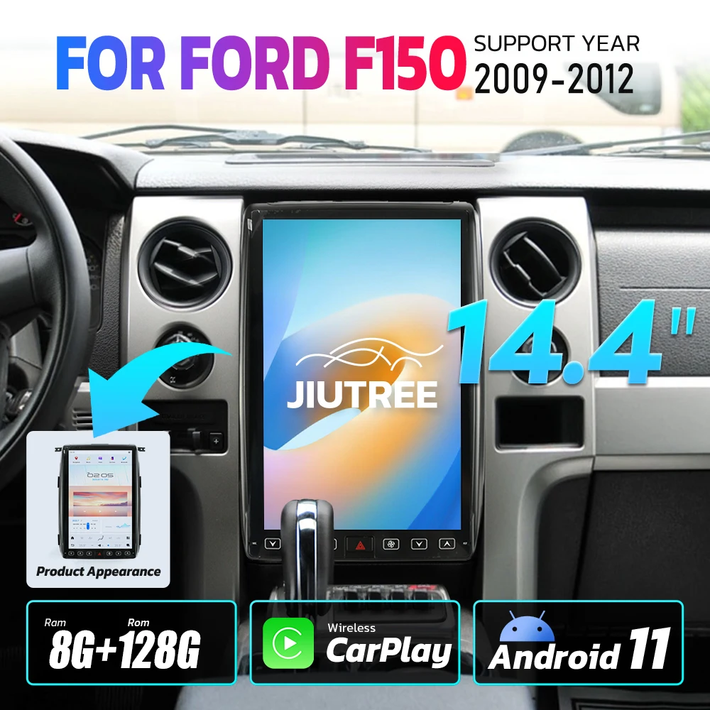 

Автомобильный радиоприемник 14,4 дюйма 128G Android 11,0 для Ford F150 2009-2012 Qualcomm GPS мультимедийный плеер carplay Google головное устройство радио