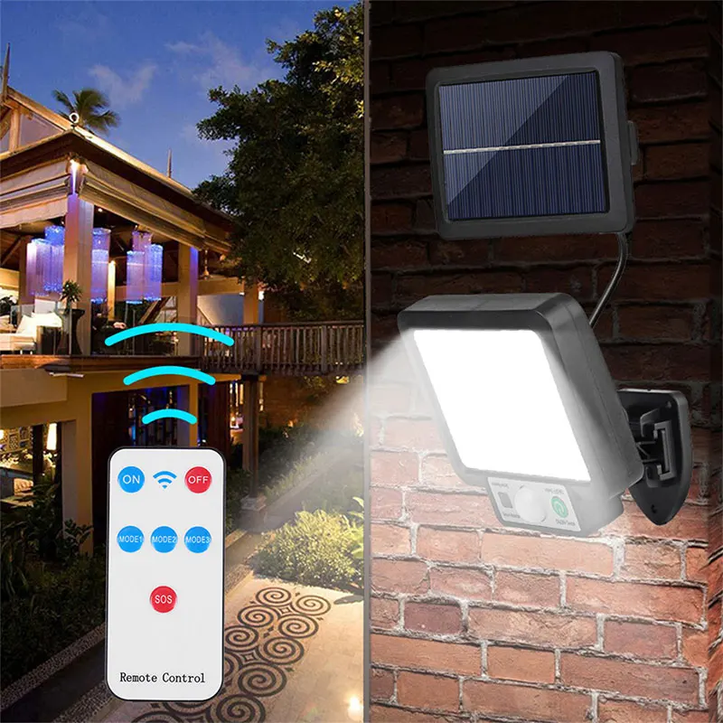 Outdoor Waterproof Emergency Street Garden Security Decor Lamp LED Solar Split Wall Lamp Motion Sensor Sunlight Light 3 Mode