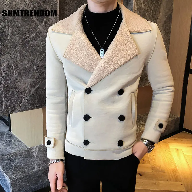 2023 Brand Clothing Fashion Men's Slim Fit Keep Warm Leather Jackets/Male High-grade Thickening To Keep Warm Casual Leather Coat