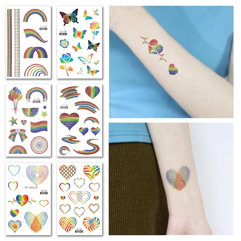

Waterproof Rainbow Temporary Tattoo Sticker Face Hand Tattoo Sticker Butterfly Temporary Tattoo Sticker Body Art Tatoo Sticker