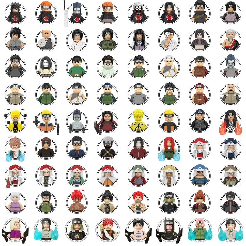 

112 Style Naruto Sasuke Madara Bricks Building Blocks Anime Cartoon Mini Action Figures Heads Assembly Toys Birthday Present