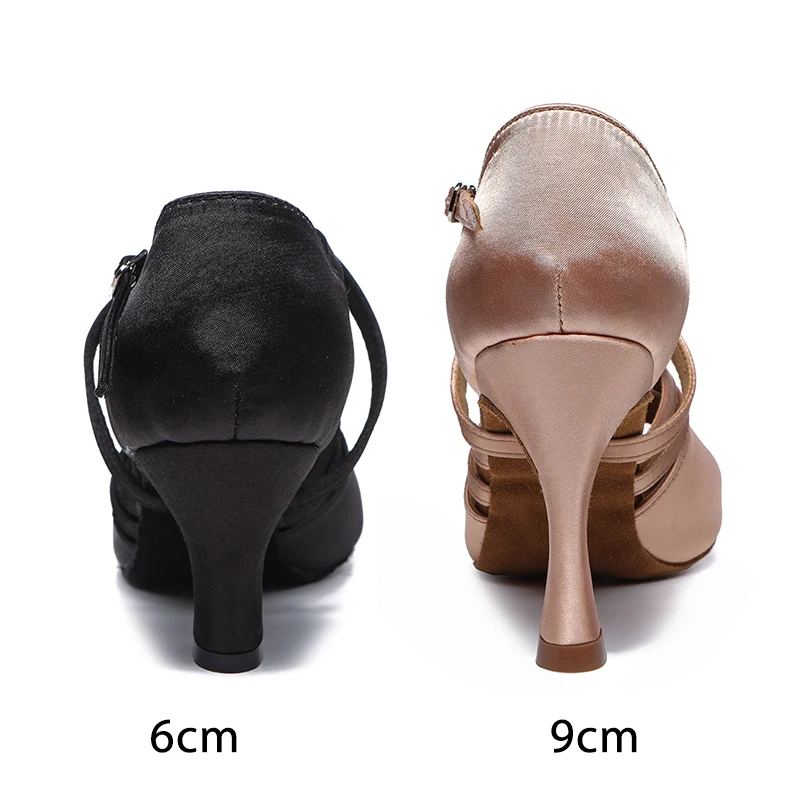 Women's Ballroom Latin Dance Shoes Luxury High Heel Women Shoes Black Pink Salsa Dancing Sandals Open-Toed Indoors Danc Shoe