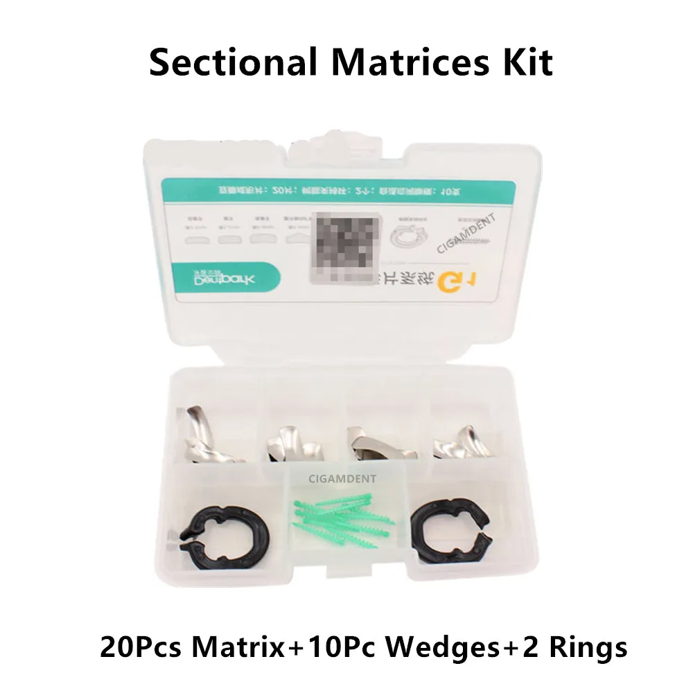 

Dental Sectional Contoured Metal Matrices Matrix Wedges Refill 20Pcs Sectional Matrix Bands Resin Clamping Ring Separating Ring