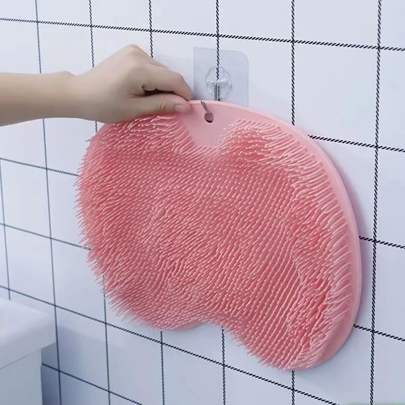 

Exfoliating Shower Massage Scraper Bathroom Non-slip Bath Mat Back Massage Brush Silicone Foot Wash Body Cleaning Bathing Tool
