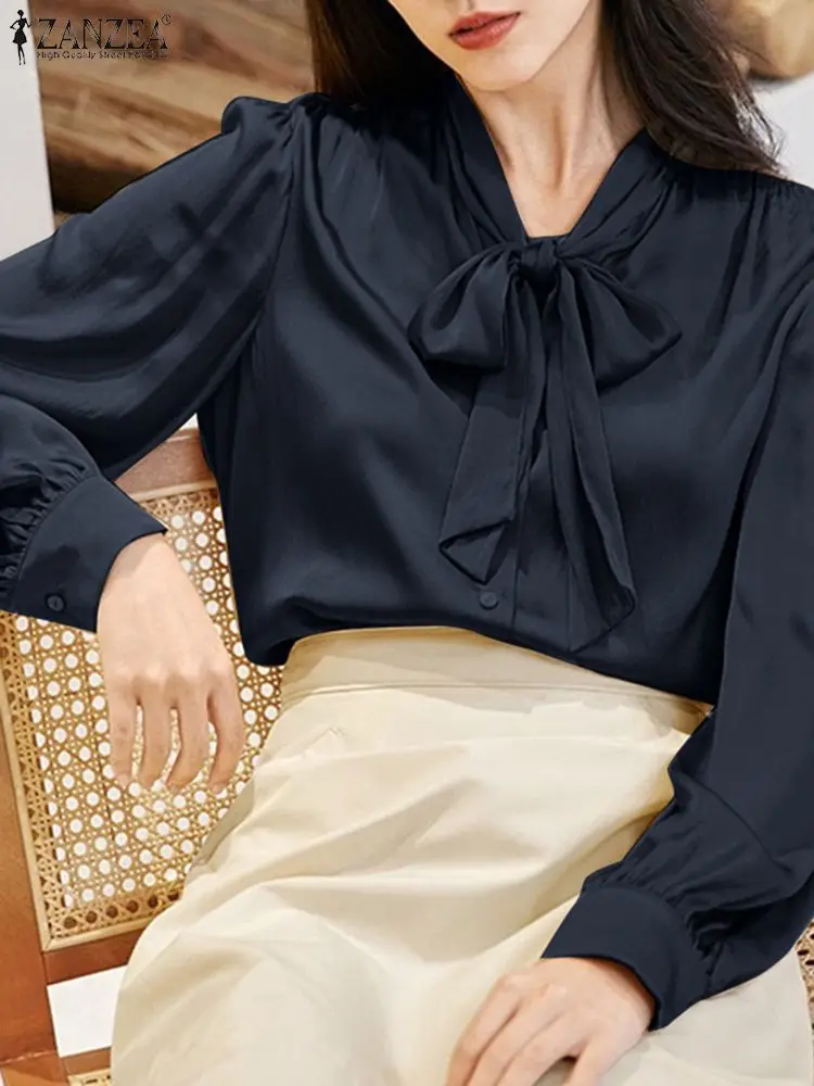 

Женская блузка с рукавами-фонариками и круглым вырезом, на пуговицах