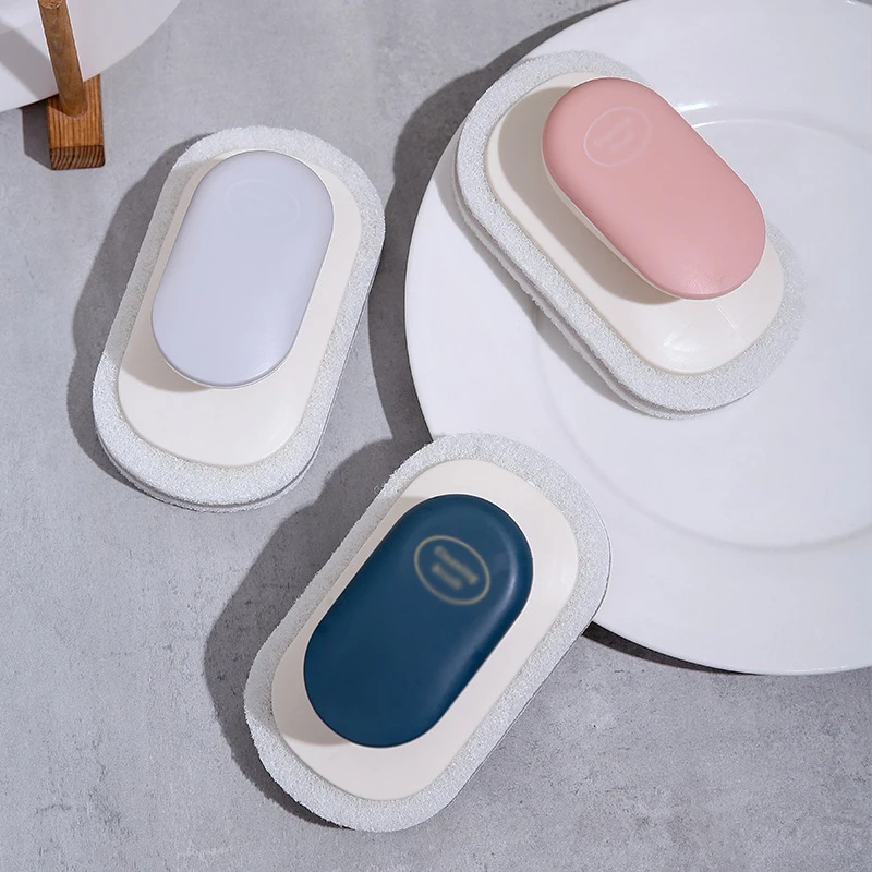 

Sponge Cleaning Countertop Brush With Handle Multifunctional Kitchen Cleaning Brush Cleaning Cloth Dishwashing Pot Washing