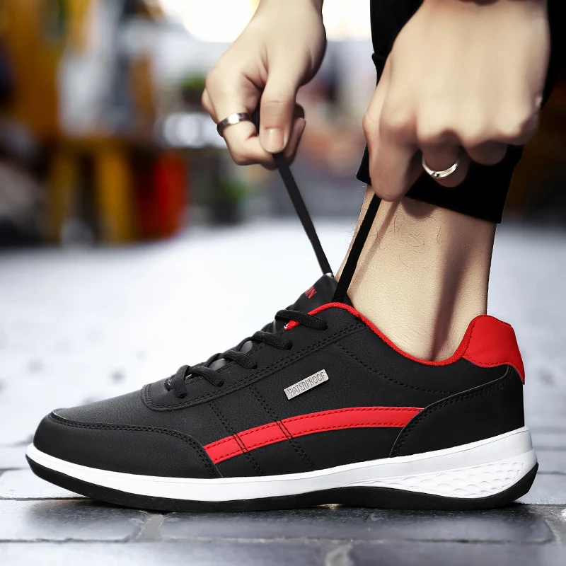 Leather Men Shoes Trend Casual Walking Shoe Man Breathable Waterproof Male Sneakers Non-slip Footwear