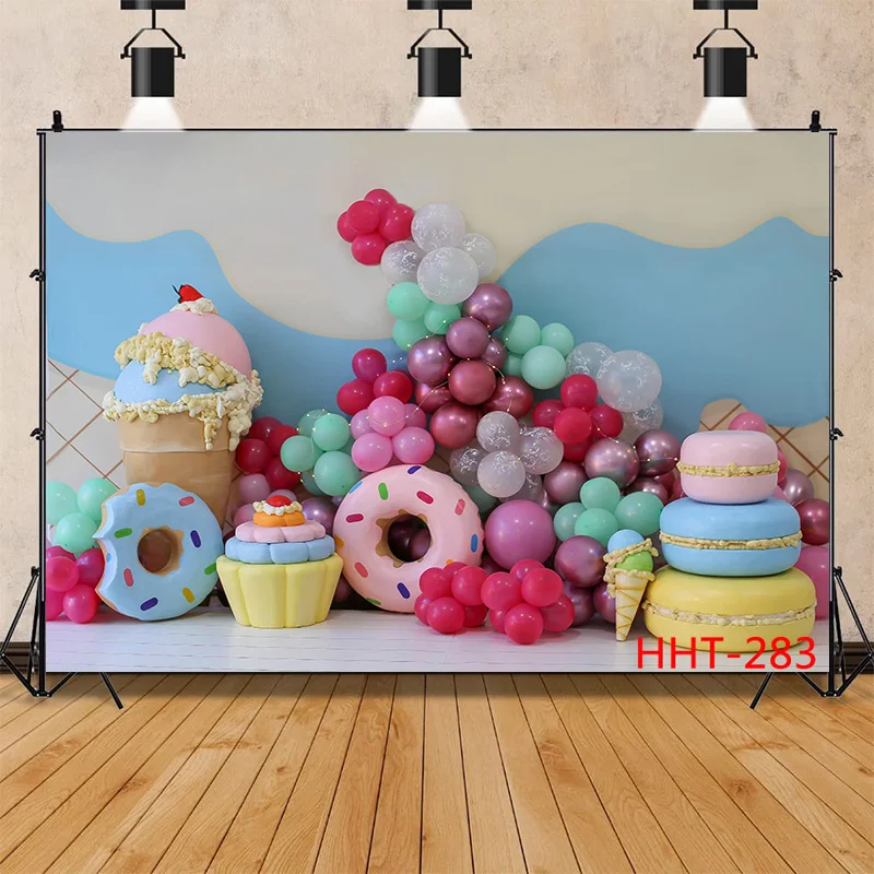 Купи Newborn Baby Birthday Background First Birthday Party Balloon Flower Portrait Backdrop Photography Photo Studio 32928 HHT-08 за 251 рублей в магазине AliExpress