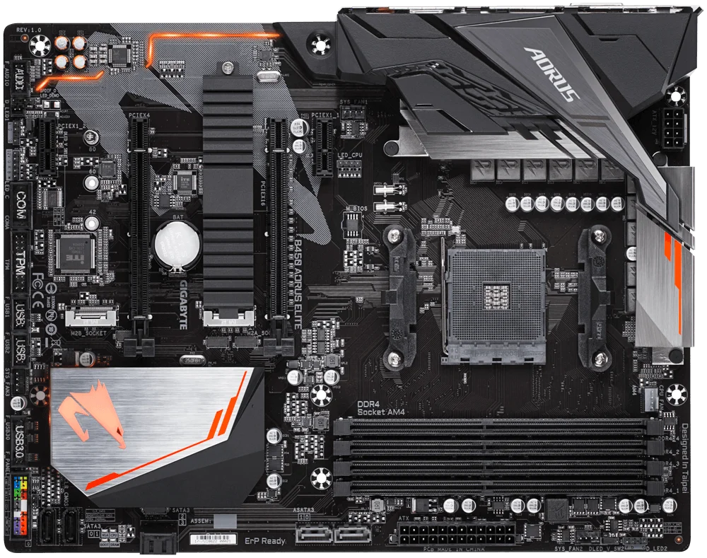 Gigabyte GA B450 AORUS ELITE материнская плата AM4 DDR4 десктопная M.2 NVMe PCI-E X16 3 0 оригинальная