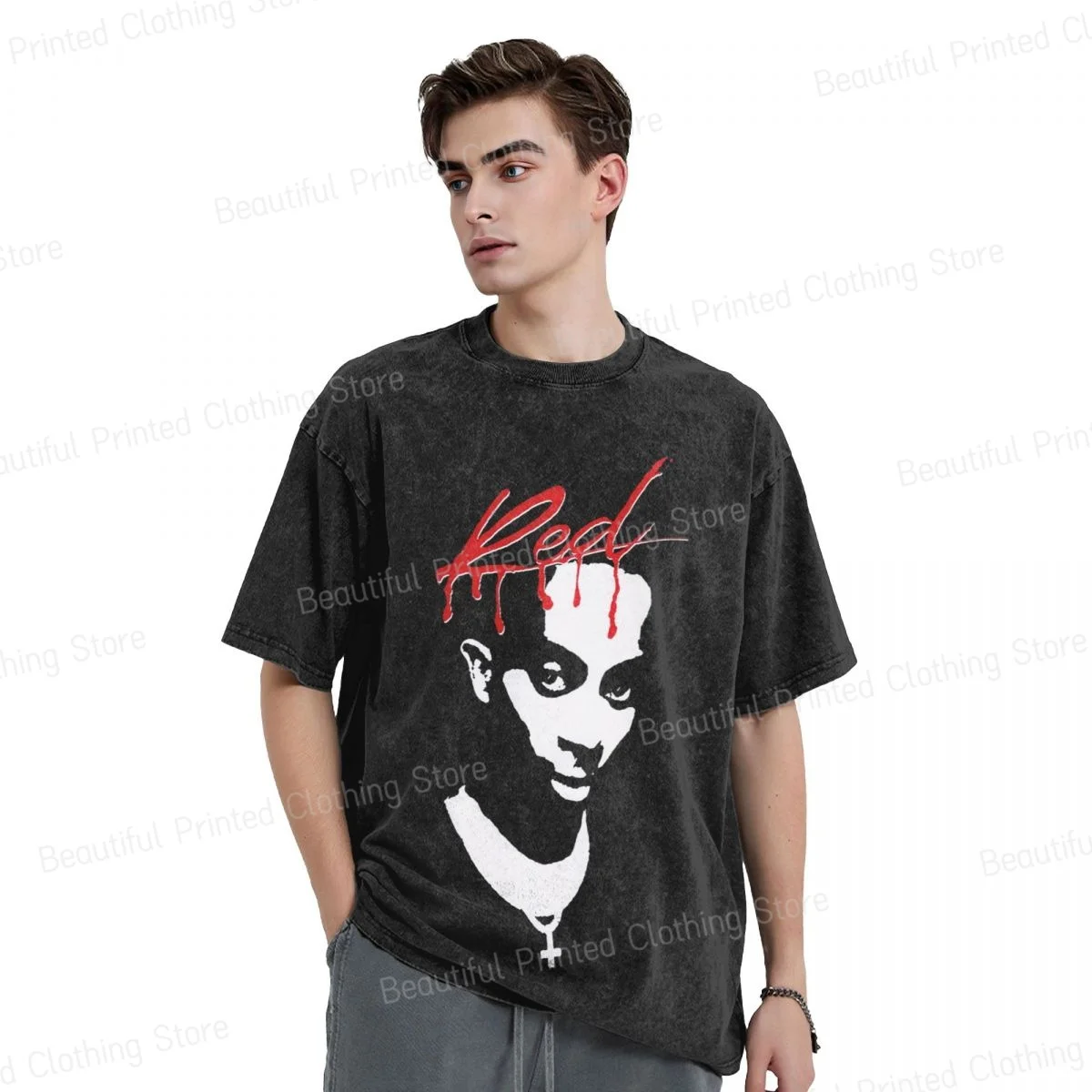 Футболка промытая из 100% хлопка крутая футболка с принтом Вся борьба красного