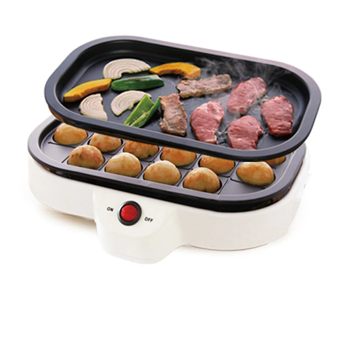 DIY Takoyaki Baking Machine Electric Takoyaki Maker BBQ Grill Plate Machine Mini Steak Frying Pan 20 Holes Octopus Balls Maker