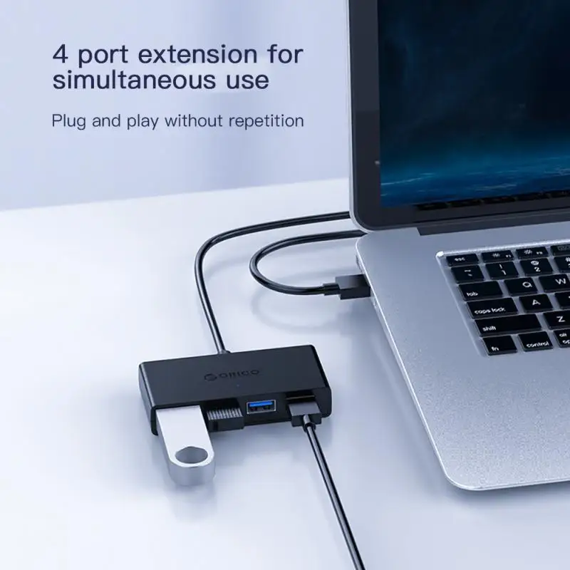 

4-портовый концентратор USB 3,0 RYRA, разветвитель с несколькими USB-портами 4 в 1, высокоскоростной адаптер передачи данных для ПК, компьютера, ноутбука, аксессуары