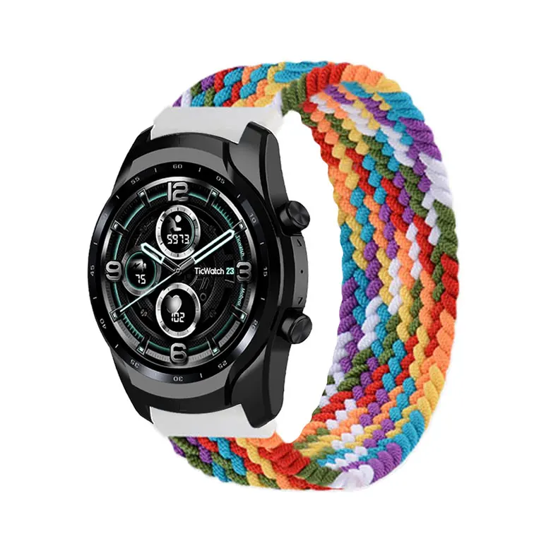 Плетеный браслет Solo Loop для Ticwatch Pro 3 GPS 2 E спортивный нейлоновый ремешок IMILAB KW66/YAMAY