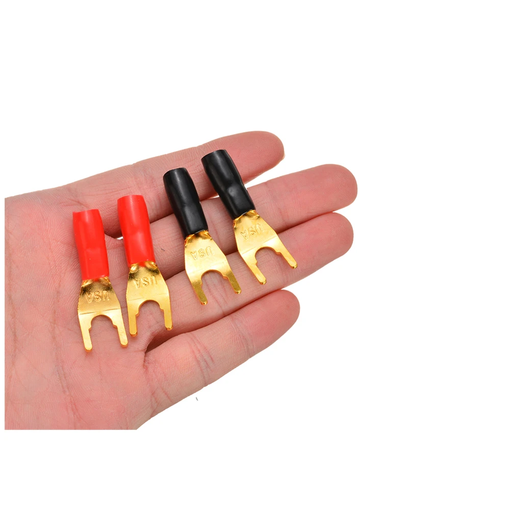 4 шт. позолоченная вилка-Лопатка тройной соединитель вилка без пайки тройник для