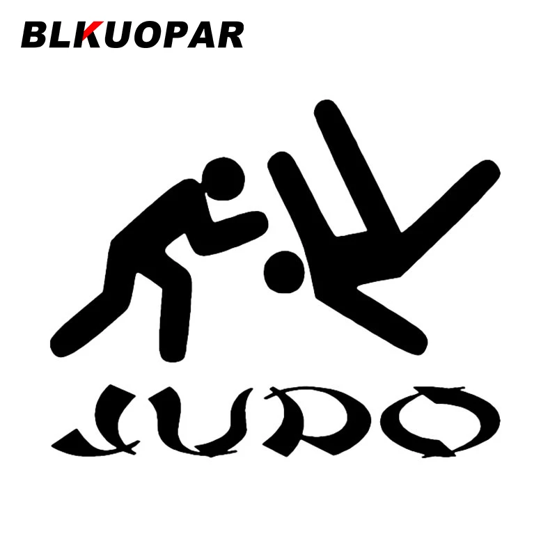

Креативные автомобильные наклейки с силуэтом джудо BLKUOPAR, Солнцезащитная наклейка с защитой от царапин и окклюзией, индивидуальная наклейка для багажника, автомобильная этикетка