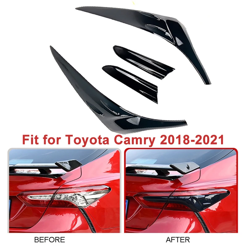 

4pcs Smoked Tail Light Cover Shell Tail Lamp Shade Tail Lamp Protective Cover for Toyota Camry 2018-2021