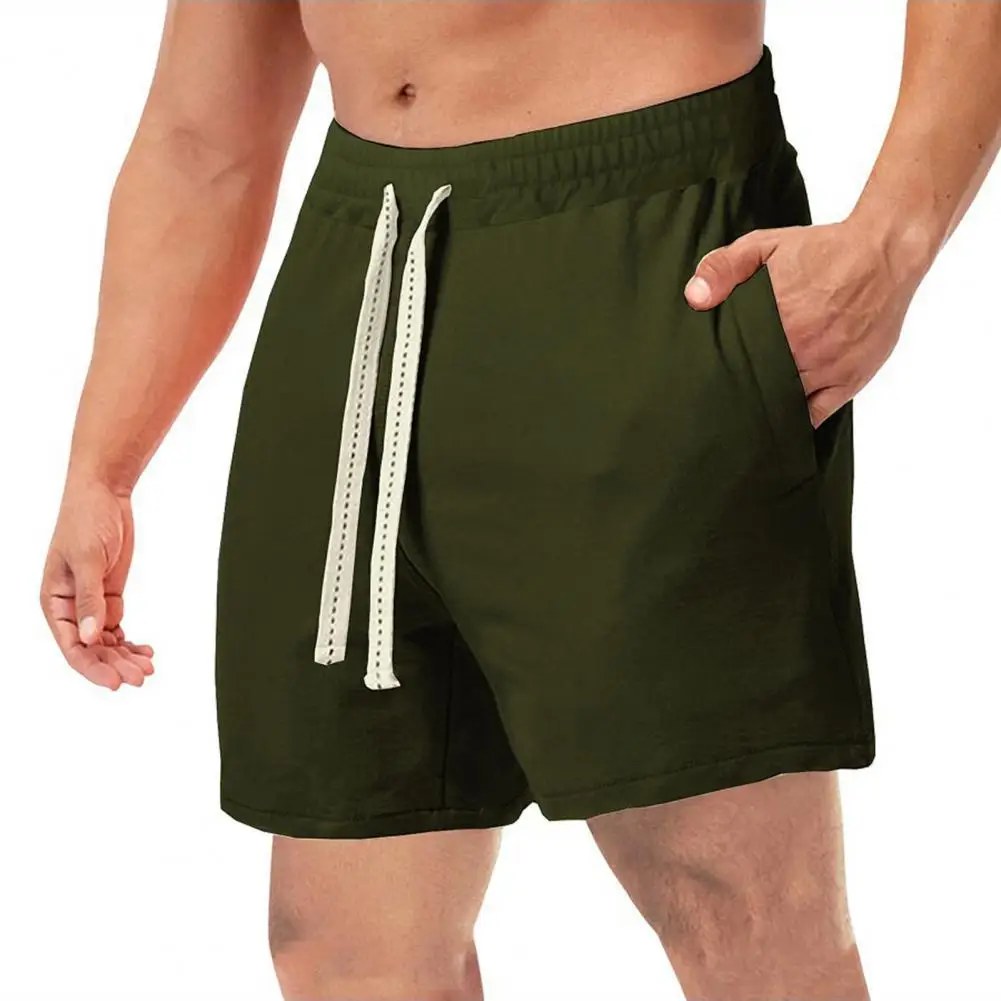 

Workout Shorts Elastic Men Shorts Straight Wide Leg Drawstring Men Shorts