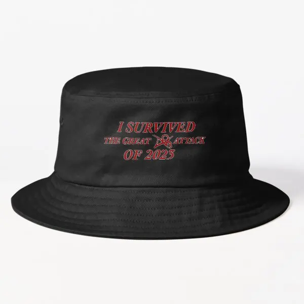 

I Survived The Ao3 Attack 2023 Bucket Ha Bucket Hat Sport Fashion Hip Hop Casual Fish Solid Color Sun Fishermen Caps Summer