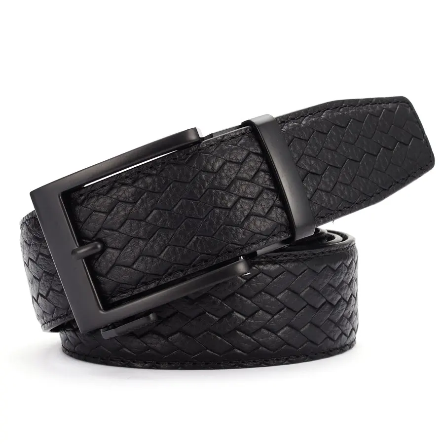 Leather Belts for Men Men's Leather Ratchet Dress Belt with Automatic Buckle Length:110-125cm Width:3.5cm Male Waistband