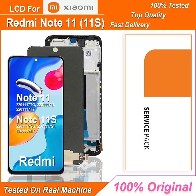 ЖК-дисплей Super AMOLED 6,43 дюйма для Xiaomi Redmi Note 11 LCD 2201117TG, ЖК-дисплей с сенсорным экраном и дигитайзером в сборе для Redmi Note11S, ЖК-экран