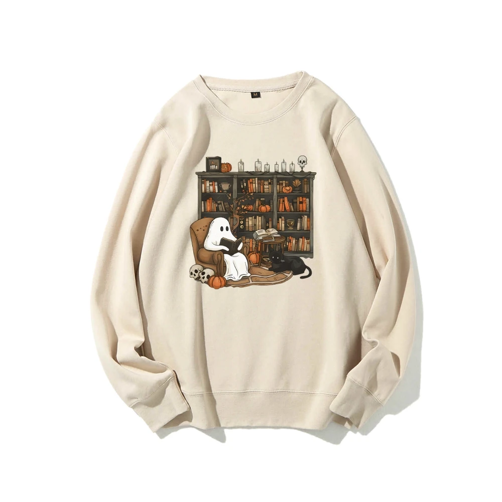 Толстовка в стиле ретро с призраками для чтения книг Хэллоуин-призрак