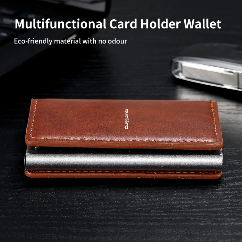 Автомобильные аксессуары всплывающий кожаный бумажник из сплава для Audi Quattro A3 A6 A4