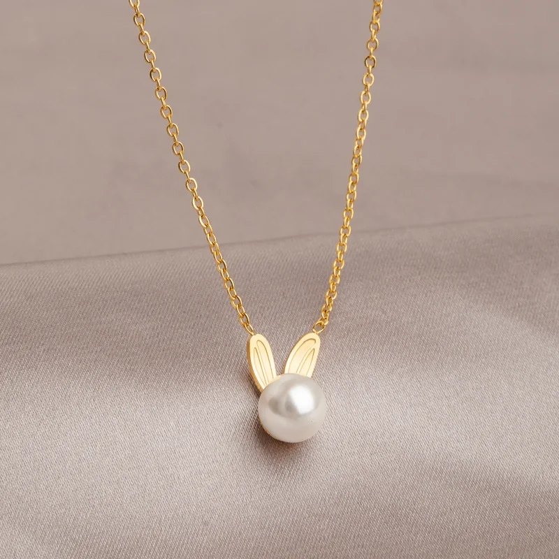 

This Year Pearl Rabbit Necklace Female Joker Chain Temperament Gift