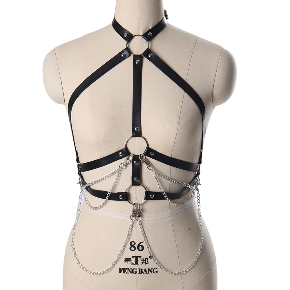 

Body Bondage Female Harajuku Leg Women Harness Garter Belt Leather Stockings Straps Suspenders Sexy Lingerie Harness Straps Belt